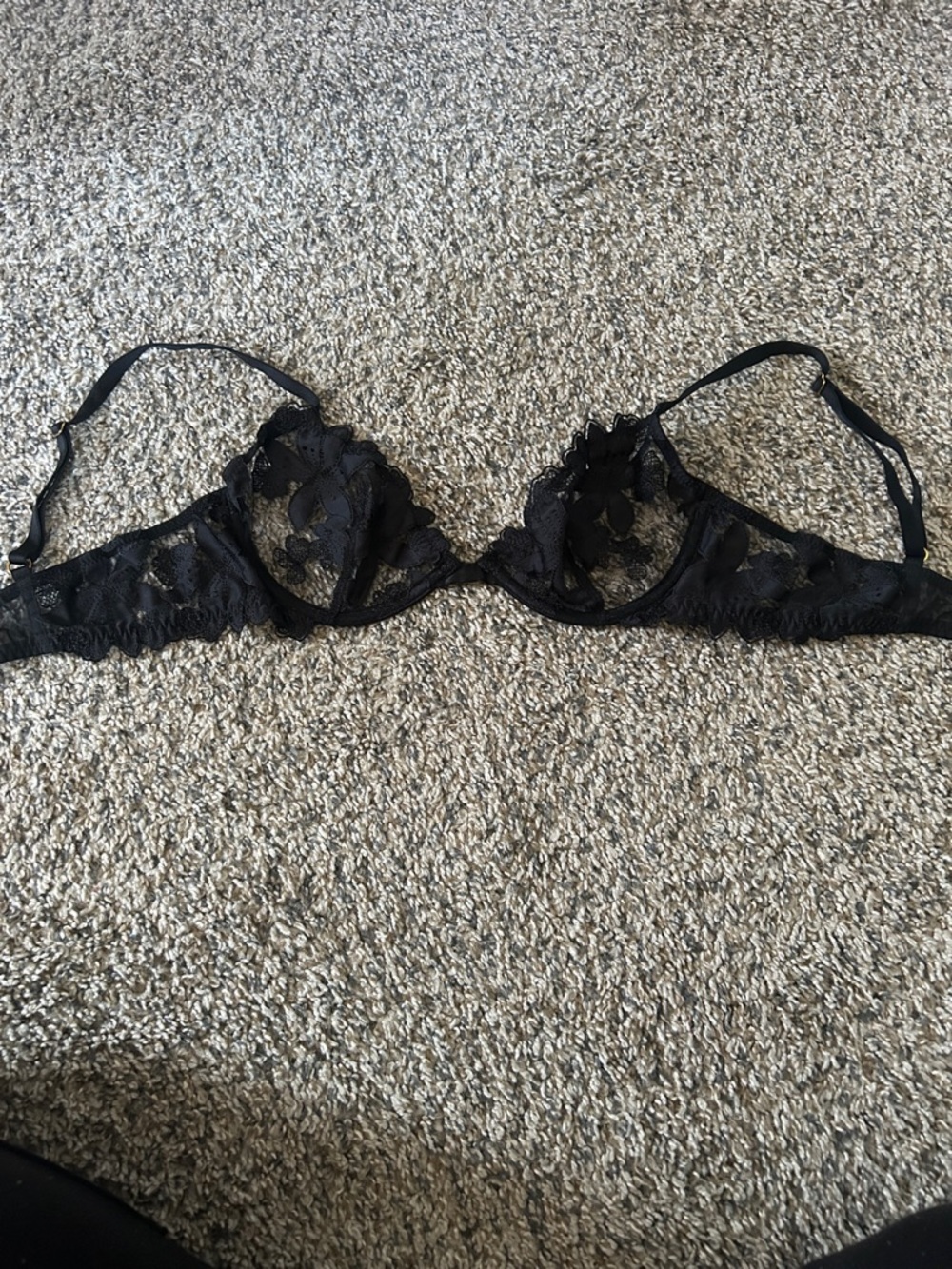 Victoria's Secret Black Sheer Lace Underwire Bra